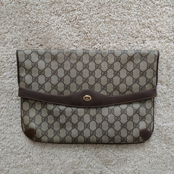 Gucci Handbags - Brown Monogram Vintage Gucci Clutch